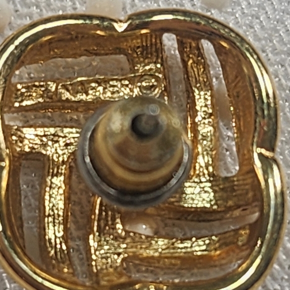 Napier Elegant Gold Plated Woven Earrings. - Picture 3 of 6